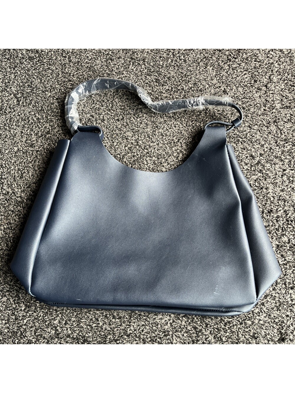 Neiman Marcus Navy Blue Vegan Leather Tote Bag Purse Handbag New/ No Tag
